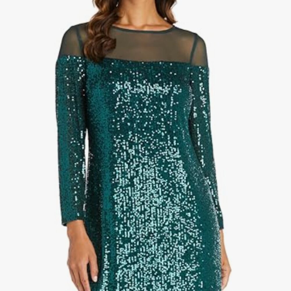 R&M Richards Green Sequin Dress